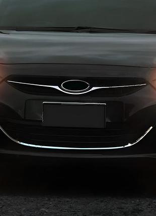 Окантовка решетки радиатора (1 шт, нержавейка) для hyundai i-40 2011-2019 гг