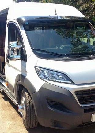 Козырек на лобовое стекло (черный глянец, 5мм) для peugeot boxer 2006-2025 гг