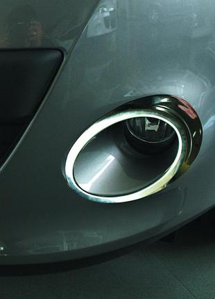Окантовки противотуманок 2008-2011 (2 шт, нержавейка) для renault megane iii