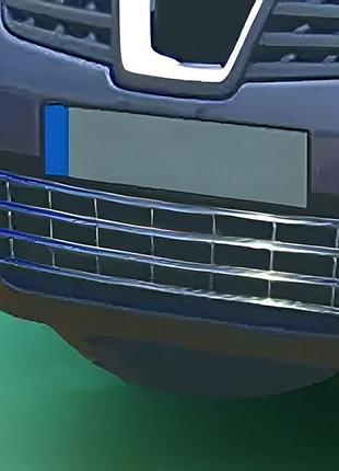 Решітка в бампер (нерж.) для nissan qashqai 2007-2010 рр