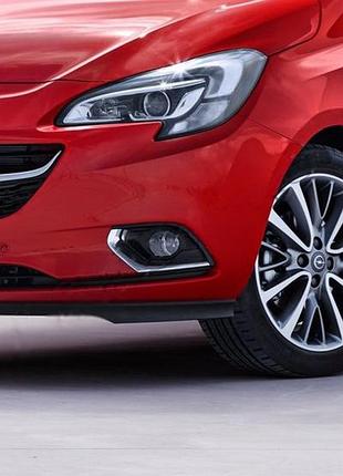 Накладки на противотуманки (2 шт, нерж) carmos - турецька сталь для opel corsa e 2015-2019 рр