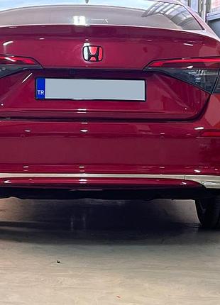 Накладка на задний бампер нержавейка (sedan) для honda civic sedan 2021- гг