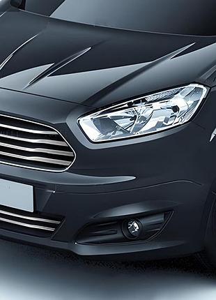 Накладки на решетку carmos (2014-2018, 6 шт, нержавейка) для ford courier