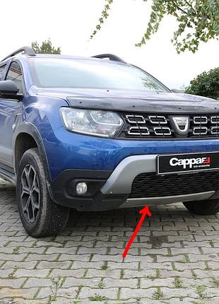 Нижняя накладка переднего бампера (abs, серая) для renault duster 2018-2024 гг