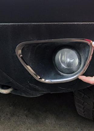 Накладки на противотуманки 2008-2013 (2 шт., нерж) для renault duster рр