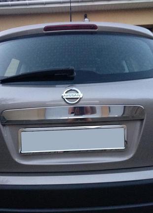 Накладка над номером (нерж.) без кнопки, omsaline - італійська нержавійка для nissan qashqai 2007-2010 рр
