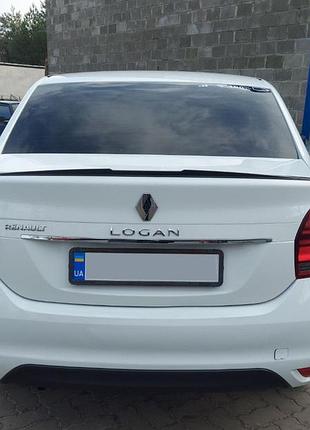 Спойлер lip (sunplex, черный) (118,5см x 5,5см) для renault logan ii 2013-2022 гг