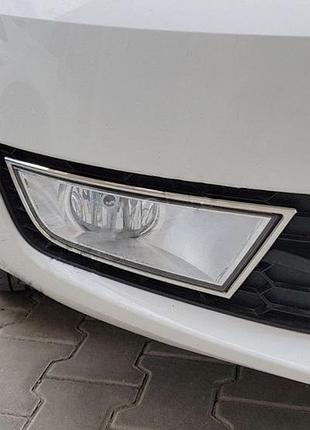 Накладки на птф (2 шт) carmos - турецька сталь для skoda octavia iii a7 2013-2019 рр