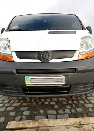 Зимова нижня накладка на решітку (під номером) 2001-2007, матова для renault trafic рр