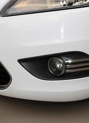 Хром накладки на противотуманки (6 част., нерж.) для ford focus ii 2008-2011 рр