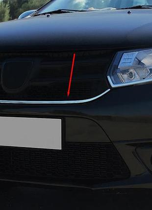 Накладка під решітку (1 шт, нерж.) для dacia sandero 2013-2020 рр