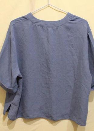 Укороченная блуза серо-голубого цвета2 фото