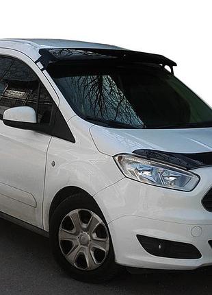 Козырек на лобовое стекло (черный глянец, 5мм) для ford courier 2014-2023 гг
