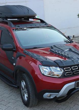 Комплект накладок на капот dragon (3 шт) для dacia duster 2018-2024 гг