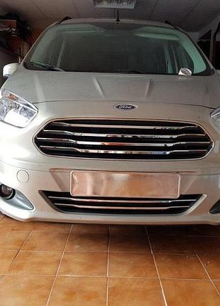 Накладки на решітку omsaline (2014-2018, 4 шт, нерж) для ford courier рр