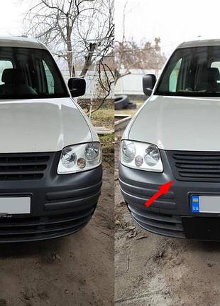 Зимняя накладка на решетку радиатора (верхняя) матовый для volkswagen caddy 2004-2010 гг
