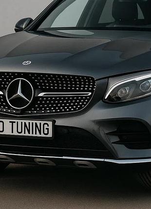 Передня решітка diamond black (2015-2019) без місця під камеру для mercedes glc coupe c253 рр