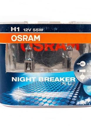 Лампа фары osram h1 55w 64150nbp night breaker plus