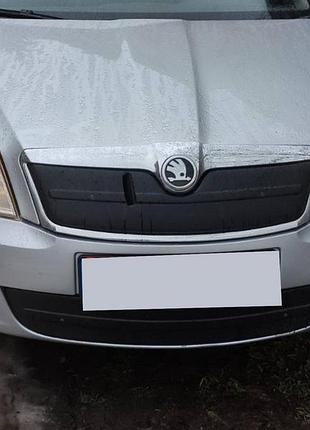 Зимняя накладка на решетку радиатора (верхняя) матовый для skoda octavia ii a5 2010-2013 гг