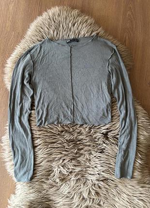 Укорочений лонгслів кофта zara
