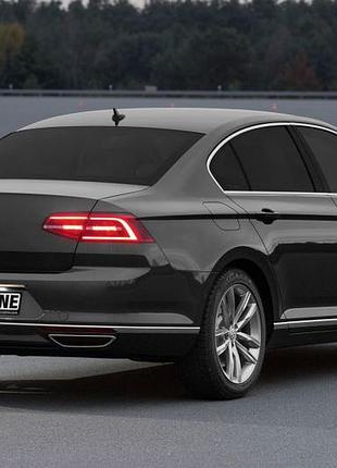 Хромированная накладка над номером sd (omsaline, нержавейка) для volkswagen passat b8 2015-2023 гг