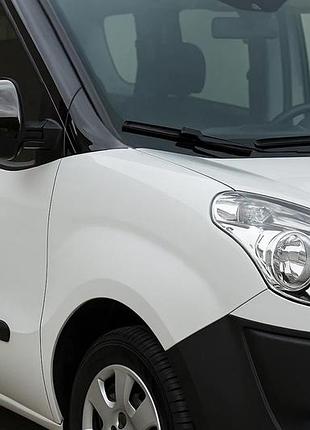 Накладки на дзеркала чорний хром (2 шт., пласт) для fiat doblo ii 2010-2022 рр