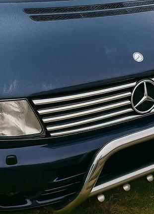 Накладки на решітку (v-class, нерж) 10 частин для mercedes vito w638 1996-2003 рр