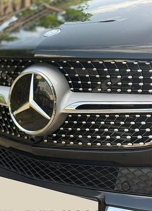 Тюнінг решітка diamond (gle) з місцем під камеру для mercedes gle/ml сlass w166 2011-2018 рр