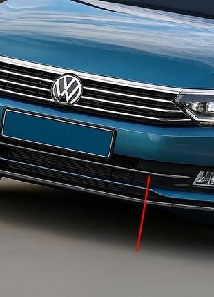 Накладки на решетку бампера 2014-2018 omsaline нержавейка для volkswagen jetta