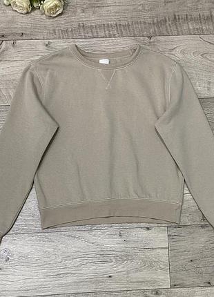 Бежевый свитшот, толстовка, кофта на флисе h&m, р.xs-s