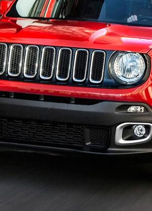 Хром накладки на противотуманные фары 2014-2018 (2 шт нержавейка) для jeep renegade 2014- гг