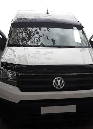 Дефлектор лобового скла (чорний глянець, 5мм) для volkswagen crafter 2016- рр