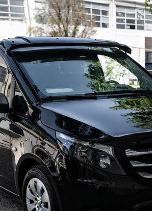 Козирьок на лобове скло (чорний глянець, 5мм) для mercedes vito/v-class w447 2014- рр