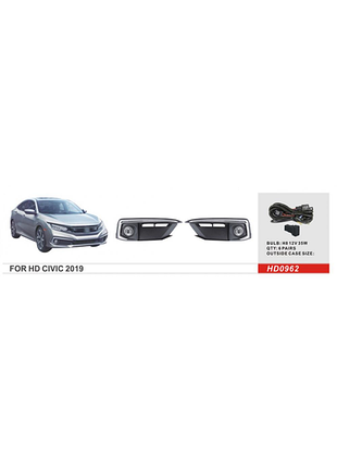 Противотуманки 2019-2021 (галогенні) для honda civic sedan x рр