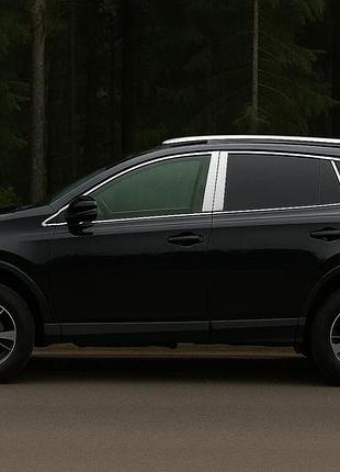 Полный комплект хромированных окантовок стекол для toyota rav 4 2013-2018 гг