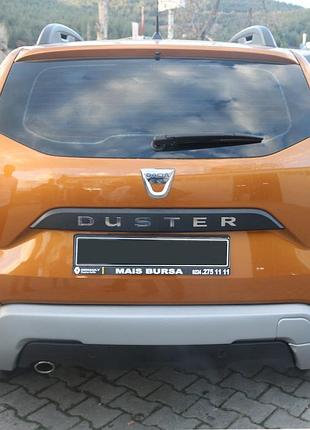 Накладка на задній бампер u-type (abs, сіра) для renault duster 2018-2024 рр