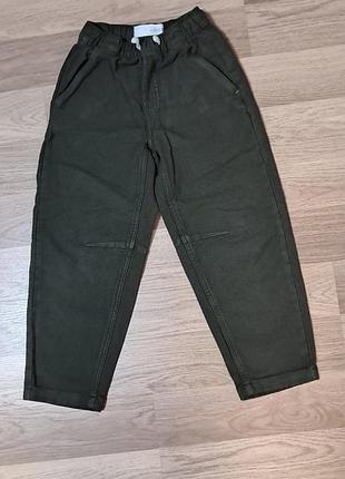 Стильные джоггеры брюки zara kids хаки, размер 122 (6-7 лет)