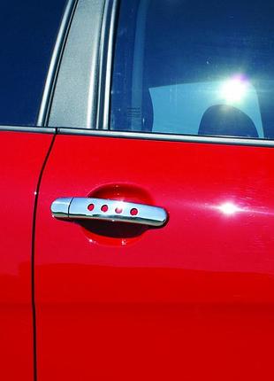 Хромированные накладки на ручки с отверстиями (4 шт, нержавейка) omsaline - итальянская нержавейка для skoda octavia ii a5