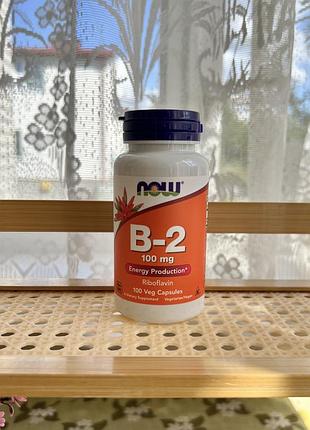 Вітаміни в2 now foods vitamin b2 100 мг 100 капсул, нав фудс, рибофлавін, b-2, b 2