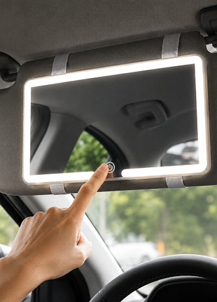 Автомобільне led-дзеркало на сонцезахисний козирок з підсвічуванням та акумулятором