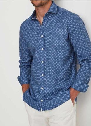 Брендова чоловіча сорочка tommy hilfiger slim fit (розмір m)