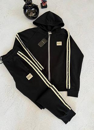 Спортивний костюм armani ea7 black лампаси