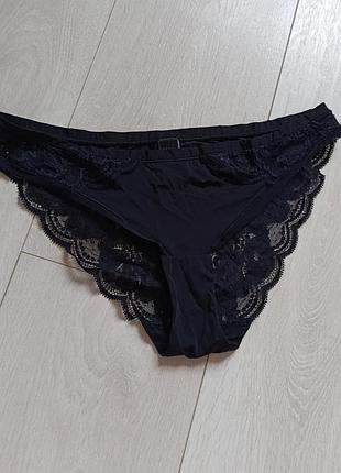 Черные ажурные трусики кружные трусы кружевные m&amp;s m l 10 12 38 40 46 48