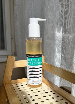 Гель для вмивання з екстрактом чайного дерева derma factory tea tree 59% cleanser, 150 мл, derma factory, дерма фекторі, очисник