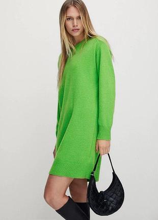 Светр - сукня massimo dutti вовняний в'язаний — стильна та затишна модель з вовни та кашеміру