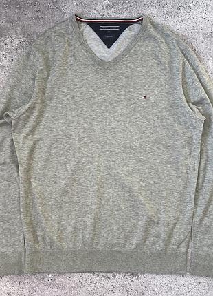 Tommy hilfiger чоловічий джемпер бавовна шовк l-xl slim