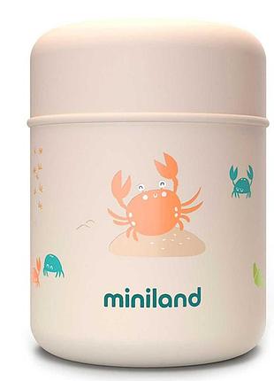 Детский термос для еды miniland silky food на 280 мл crab ocean