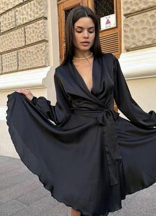 Жіноча сукня, чорна, шовкова, українське виробництво, розмір м-l