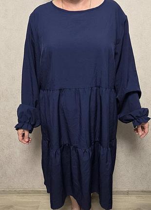 стильное платье темно-синего цвета (plus size) 4xl