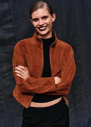 Куртка жіноча помаранчева шкіряна zara new